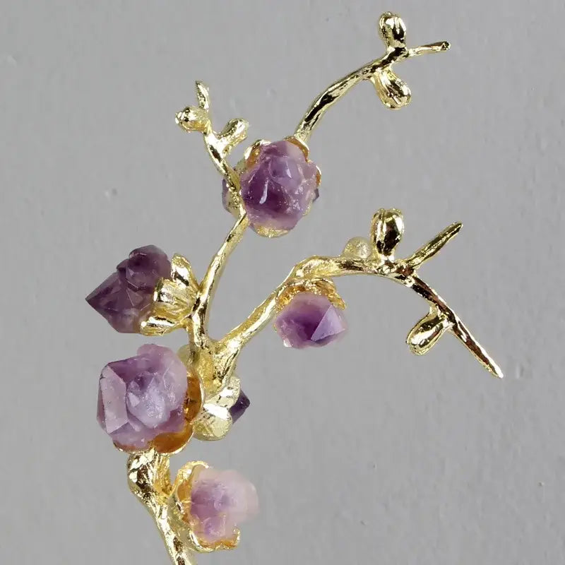 Amethyst Brass Tree Ornament