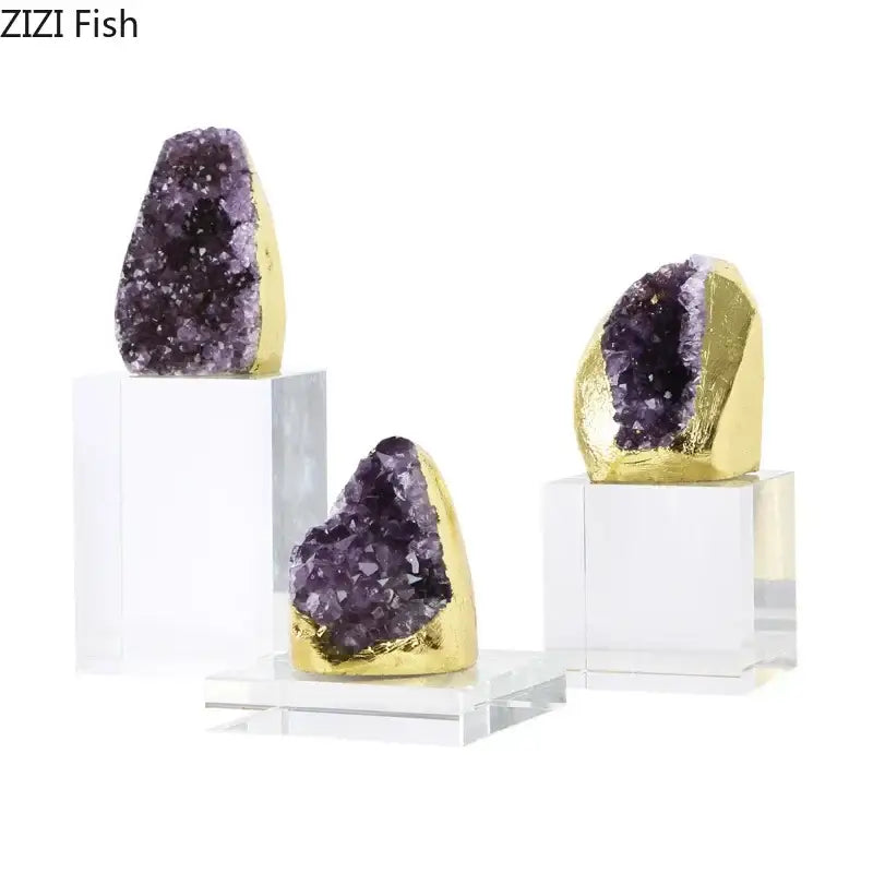Amethyst Crystal Geode Set