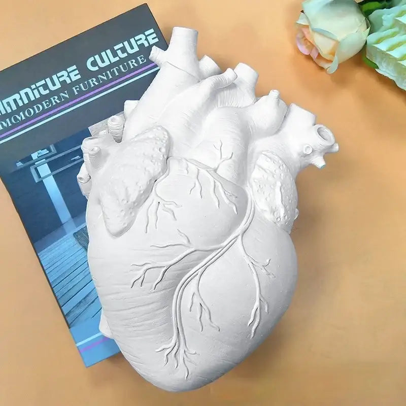 White Heart Ceramic Vase Anatomical 24cm