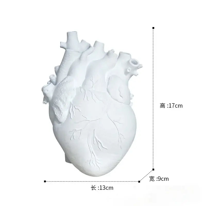 White Heart Ceramic Vase Anatomical 24cm