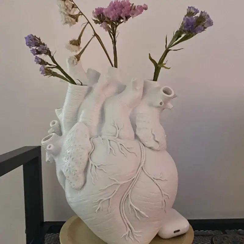 White Heart Ceramic Vase Anatomical 24cm