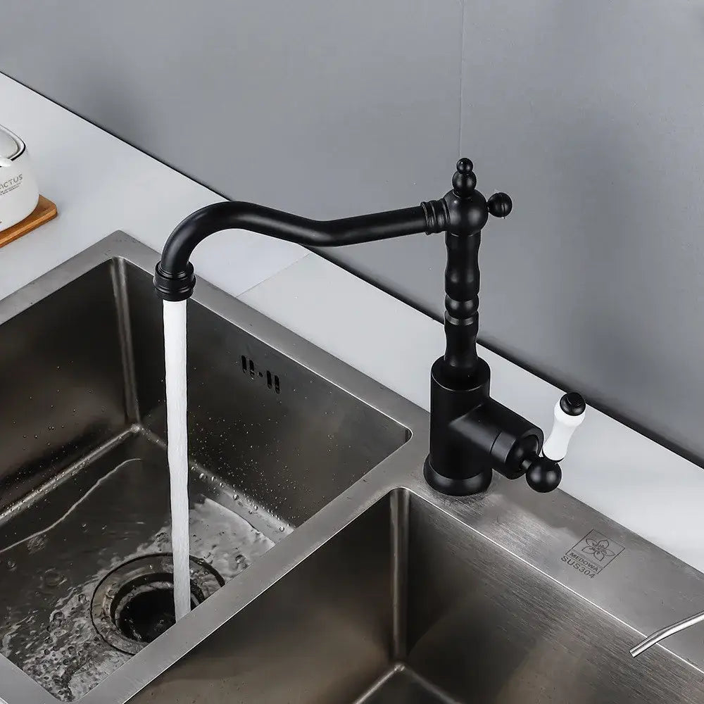 Black Ceramic Kitchen Faucet