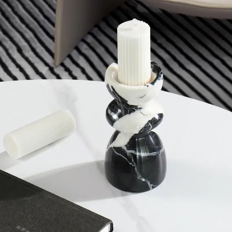 Marble Taper Candlestick Holder
