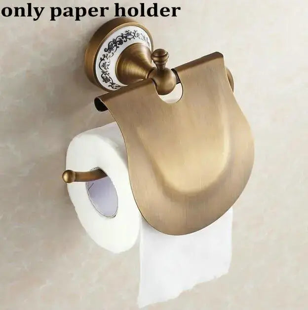 Brass Ceramic Bathroom Set