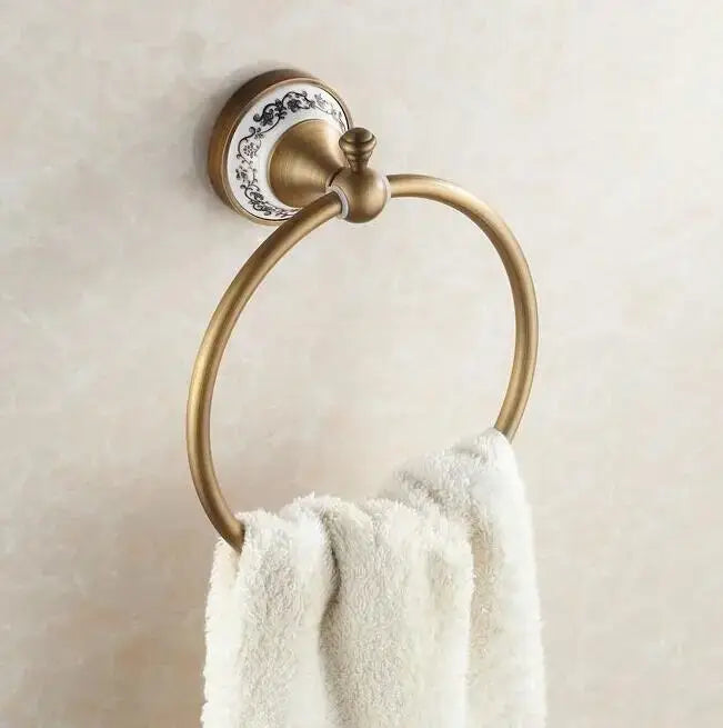 Brass Ceramic Bathroom Set