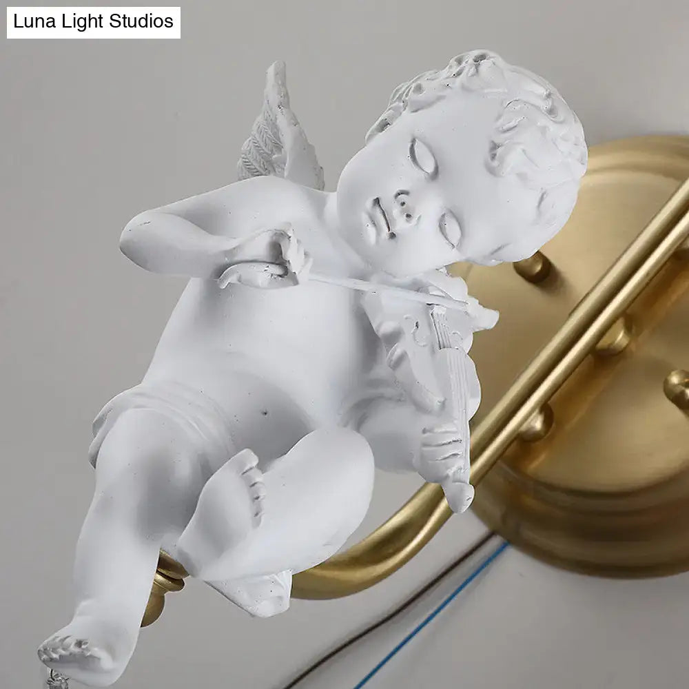Brass Angel Glass Sconce