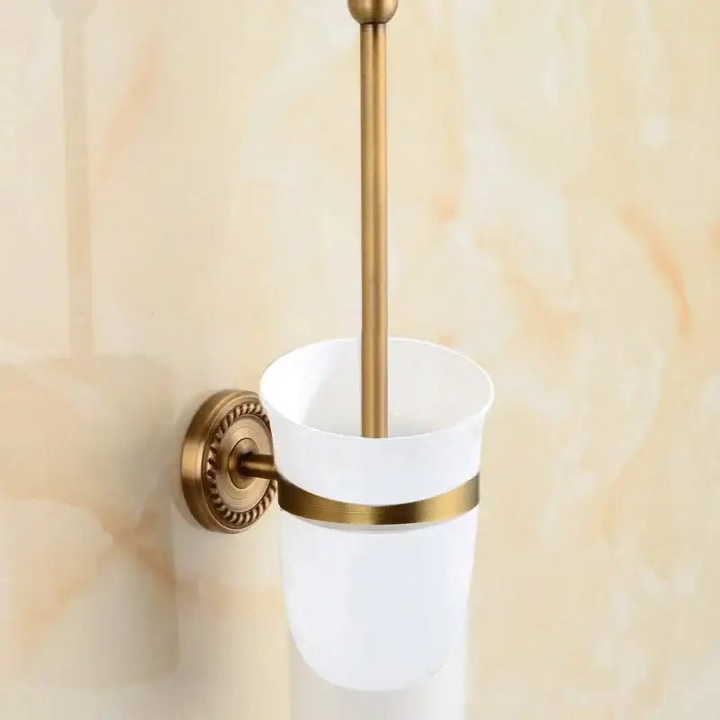 Brass Ceramic Brush Cup Set