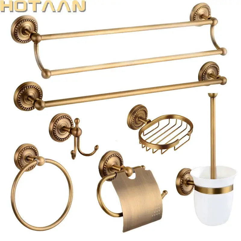 Brass Ceramic Brush Cup Set