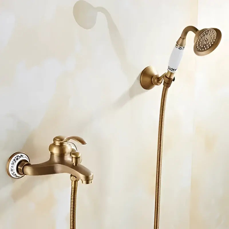 Brass Ceramic Handle Shower Set