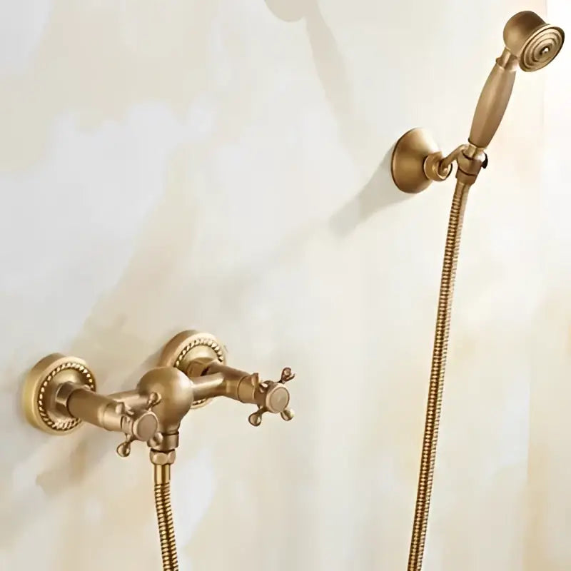 Brass Ceramic Handle Shower Set