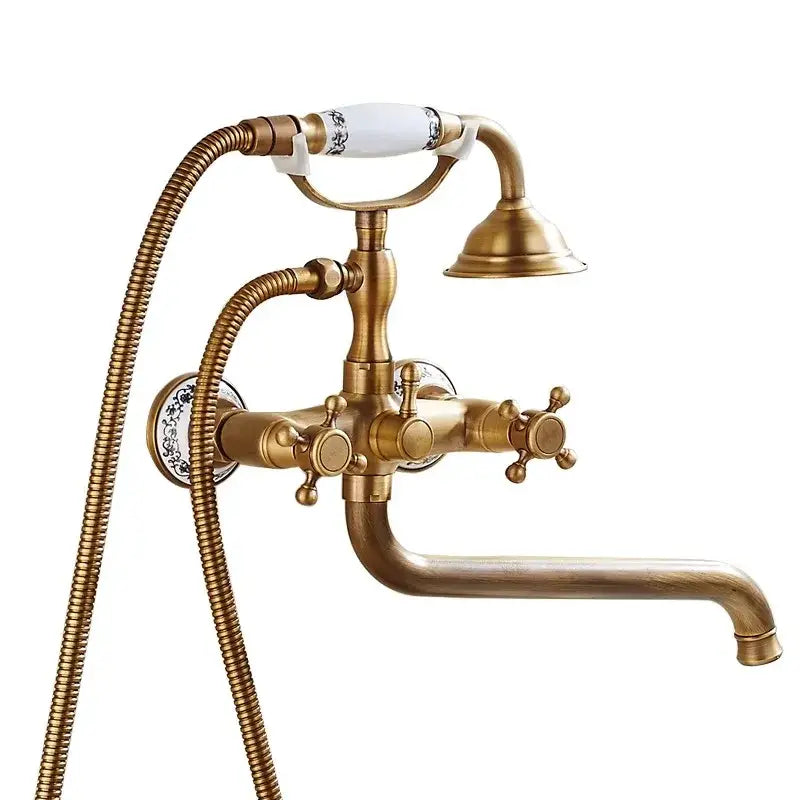 Brass Ceramic Handle Shower Set