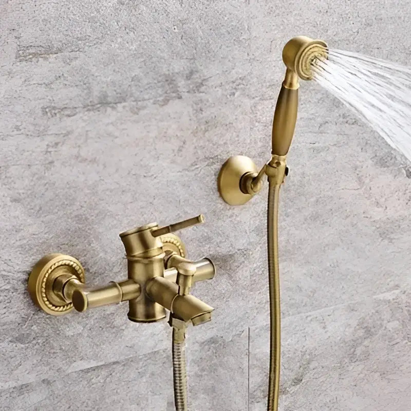 Brass Ceramic Handle Shower Set