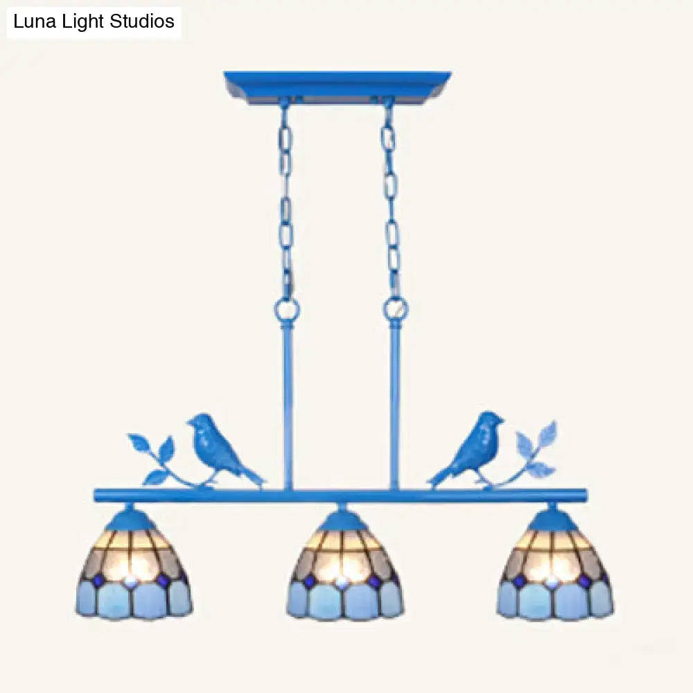 Brass Blue Pendant Light