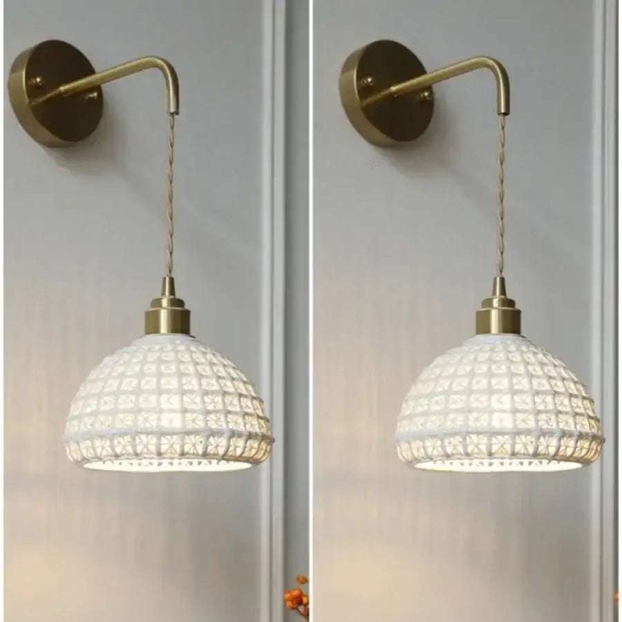 Brass Rattan Wall Light