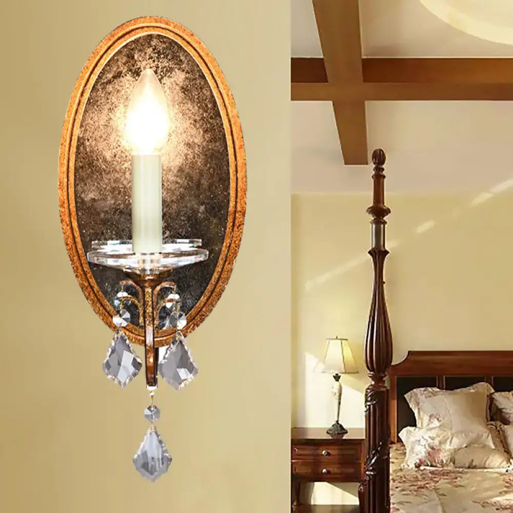 Antique Brass Candle-Style Wall Sconce