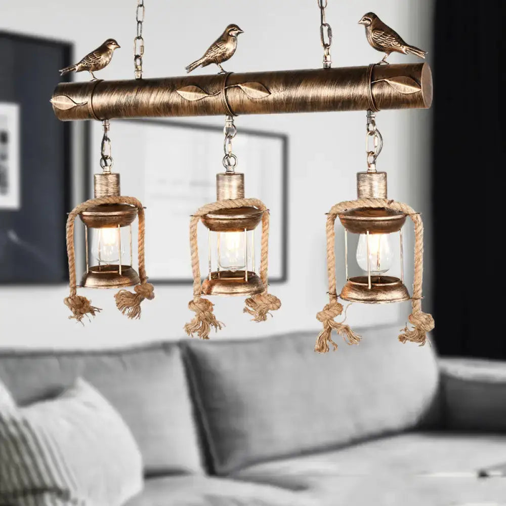 Antique Brass Lantern Chandelier