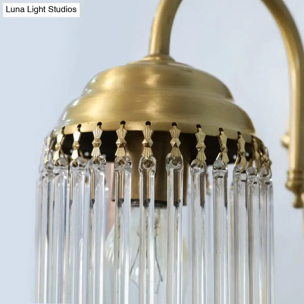 Brass Crystal Rod Sconce