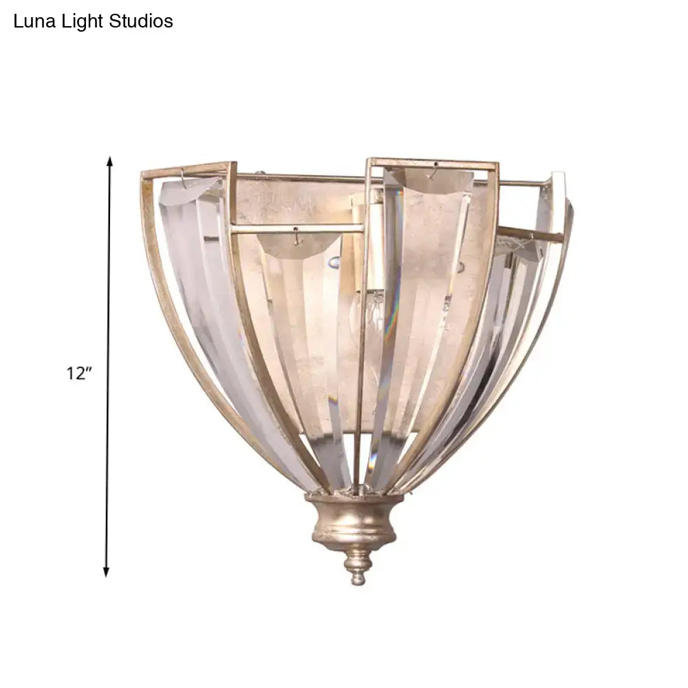 Brass Ribbed Wall Sconce