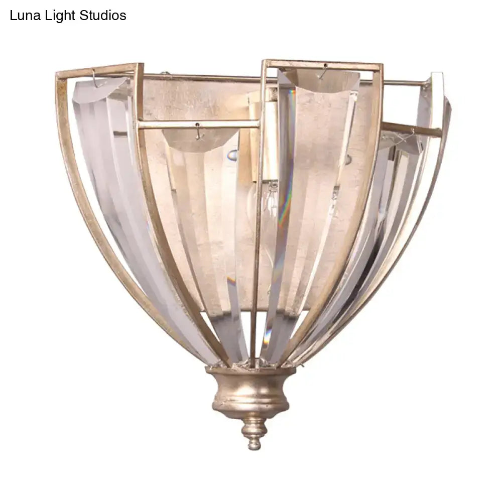 Brass Ribbed Wall Sconce