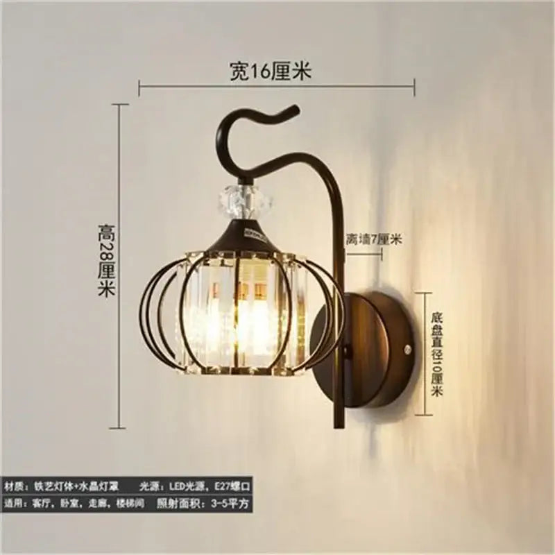 Brass Bronze Crystal Sconce