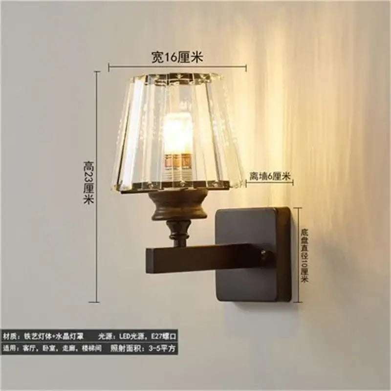 Brass Bronze Crystal Sconce