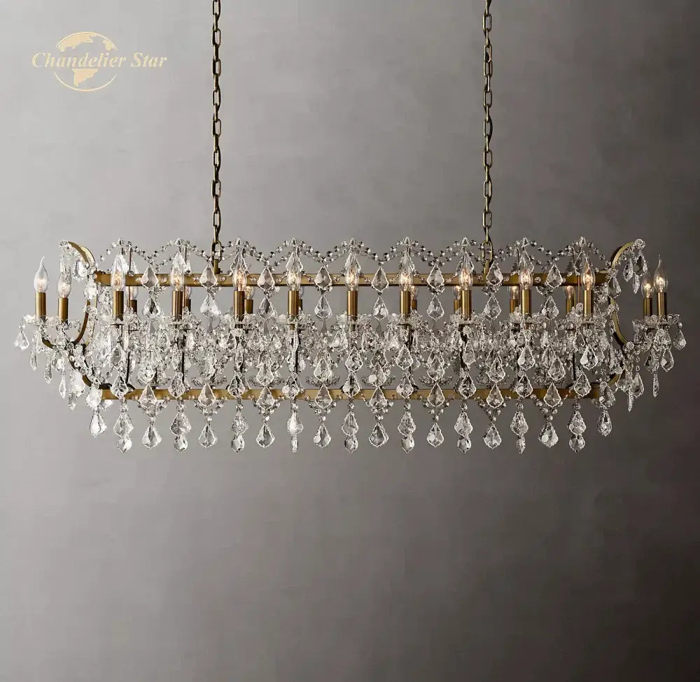 Brass Crystal Iron Chandelier