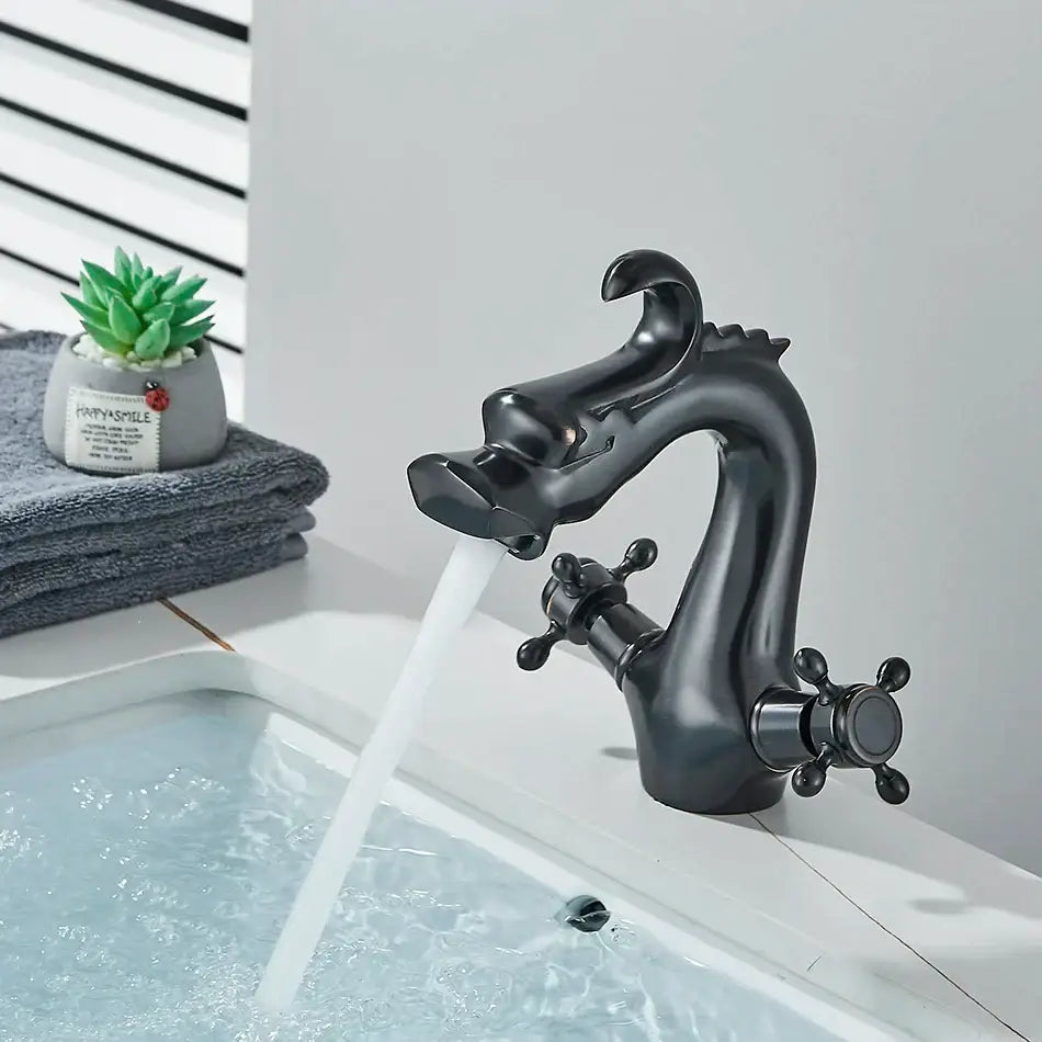 Antique Brass Dragon Bathroom Faucet