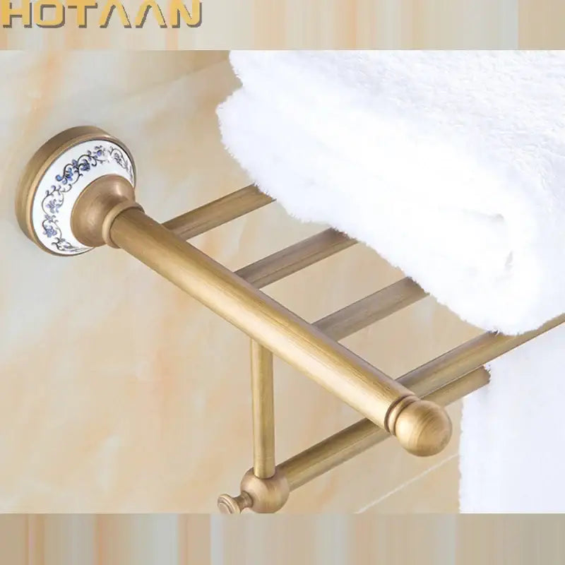 Brass Double Tier Towel Rack