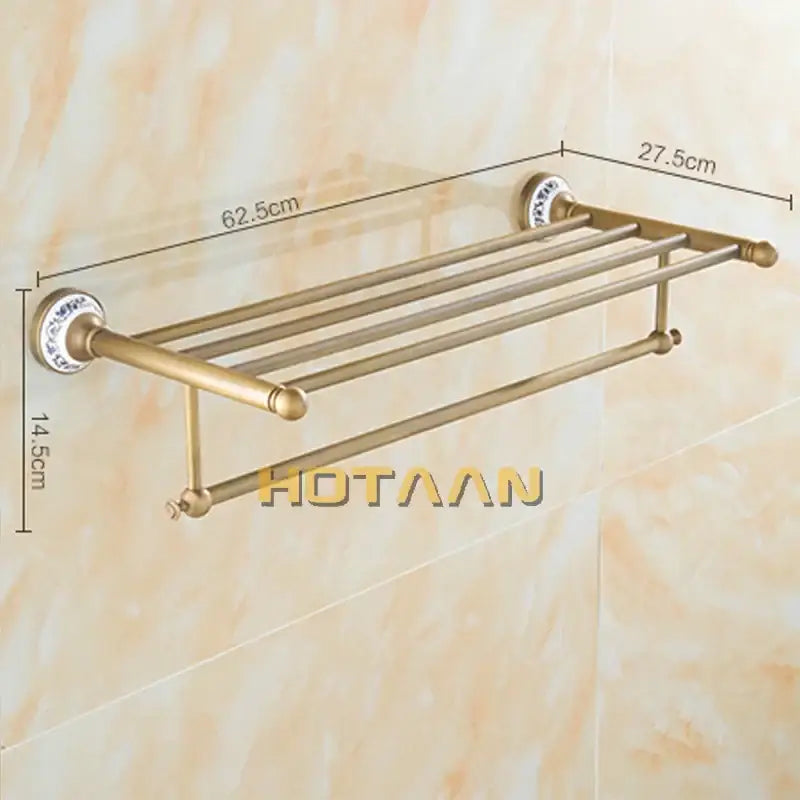 Brass Double Tier Towel Rack