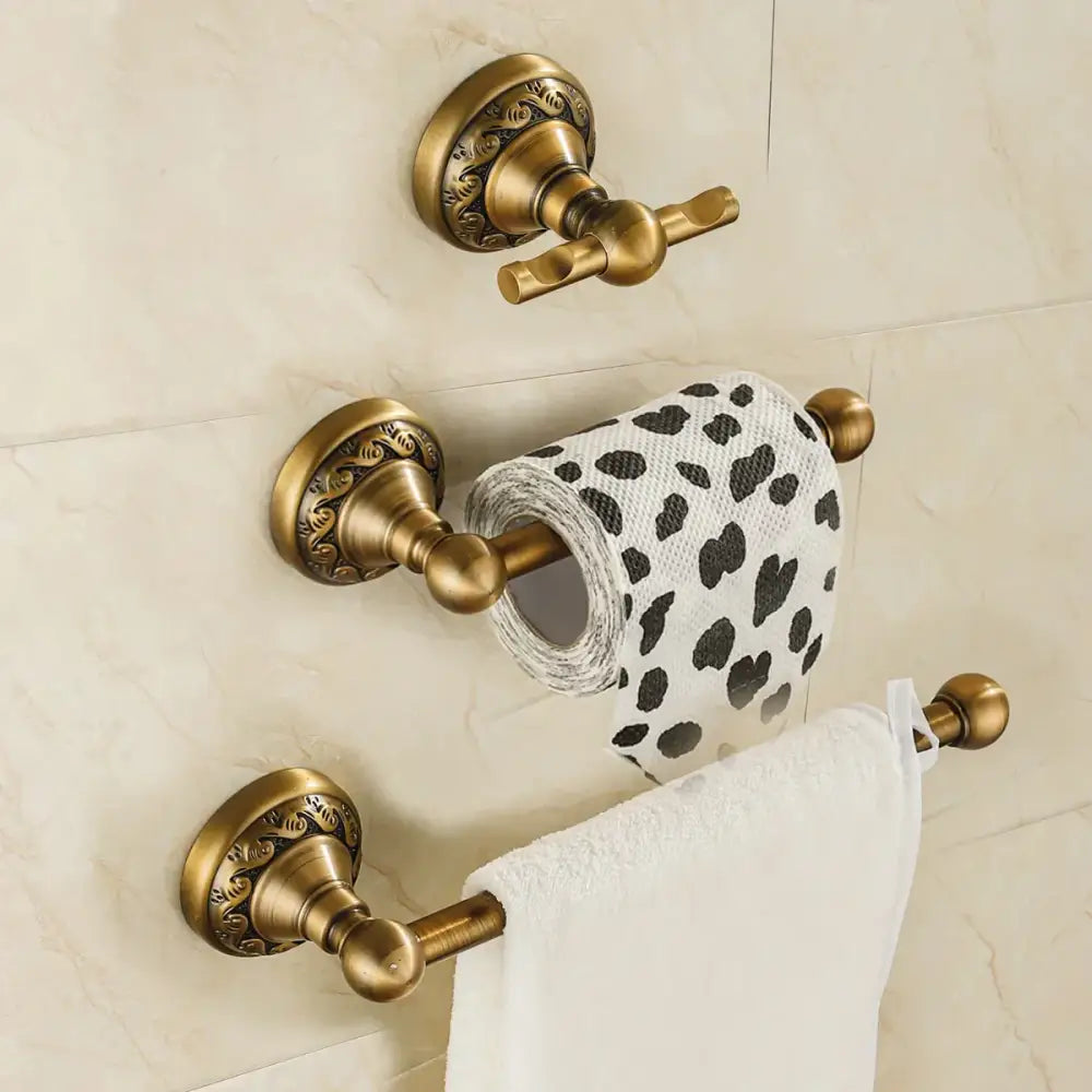 Floral Brass Towel Rack