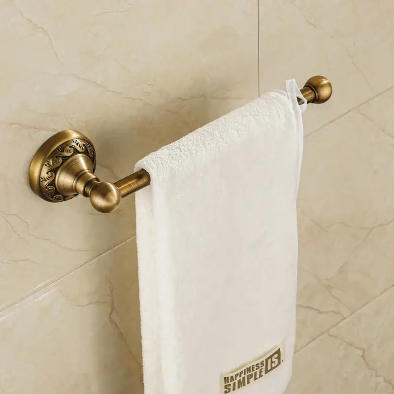 Floral Brass Towel Rack