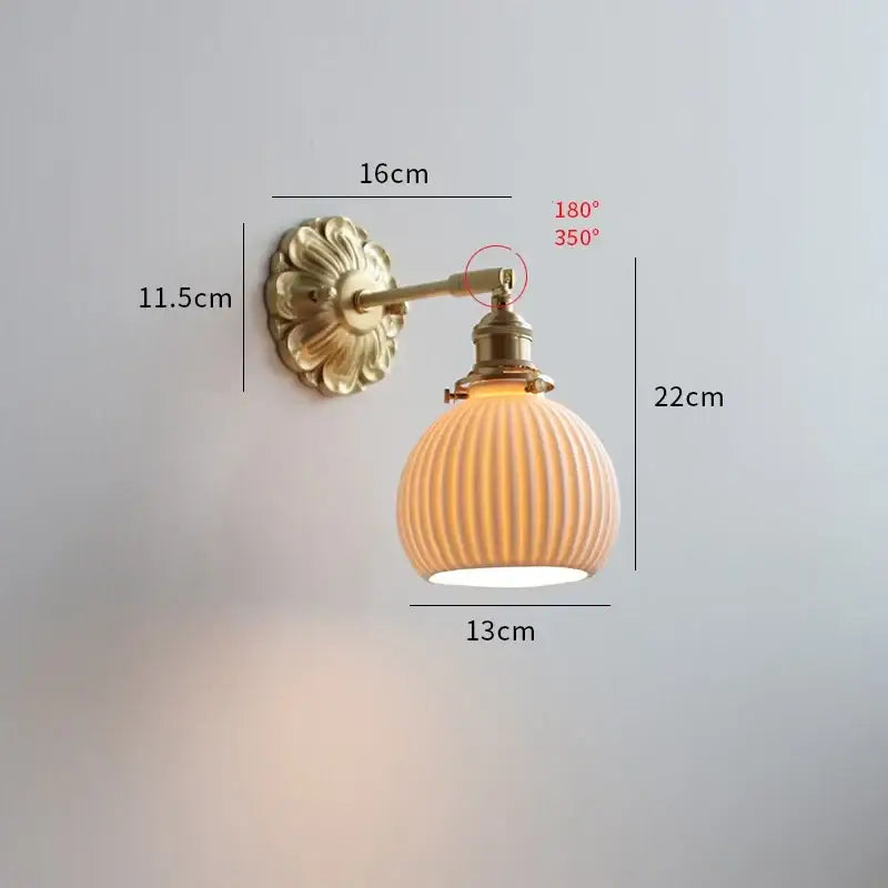 Brass Ribbed Glass Lights