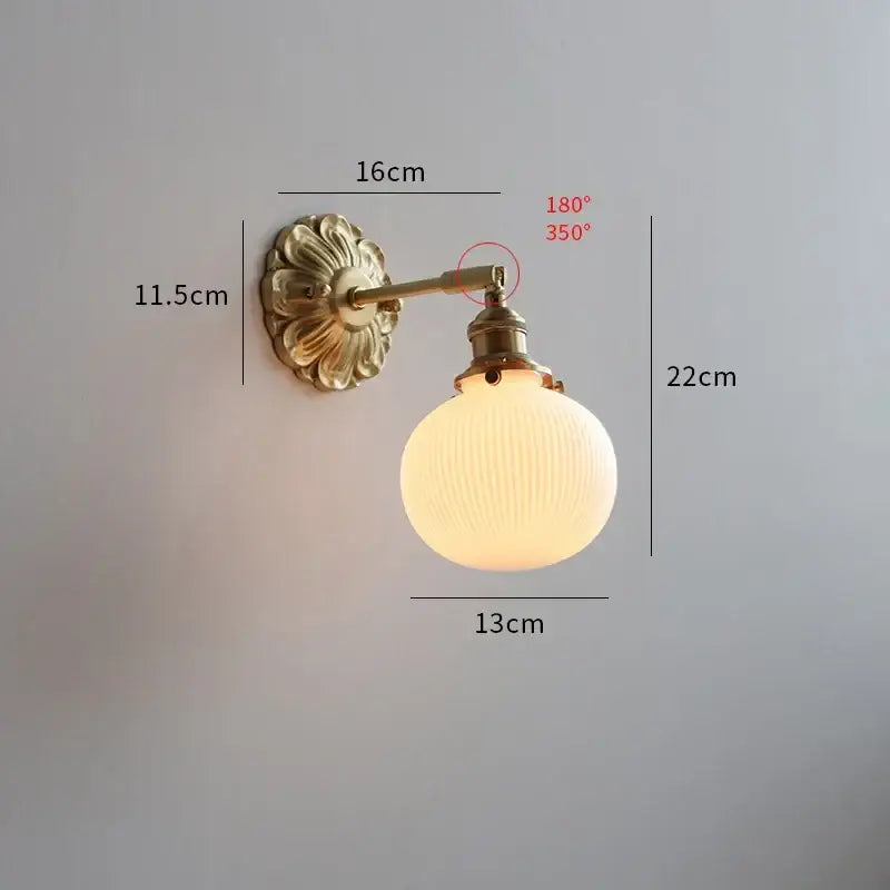 Brass Ribbed Glass Lights