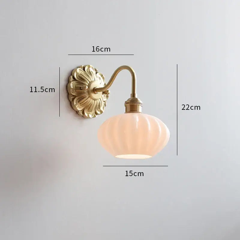 Brass Ribbed Glass Lights