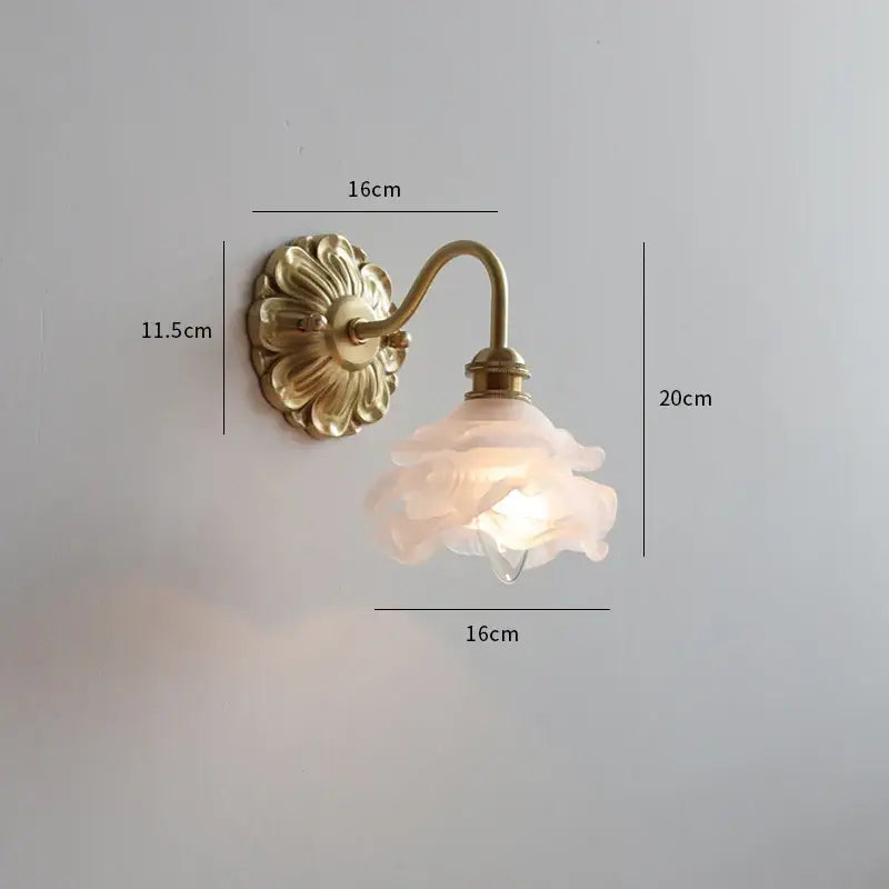 Antique Brass Glass Sconce