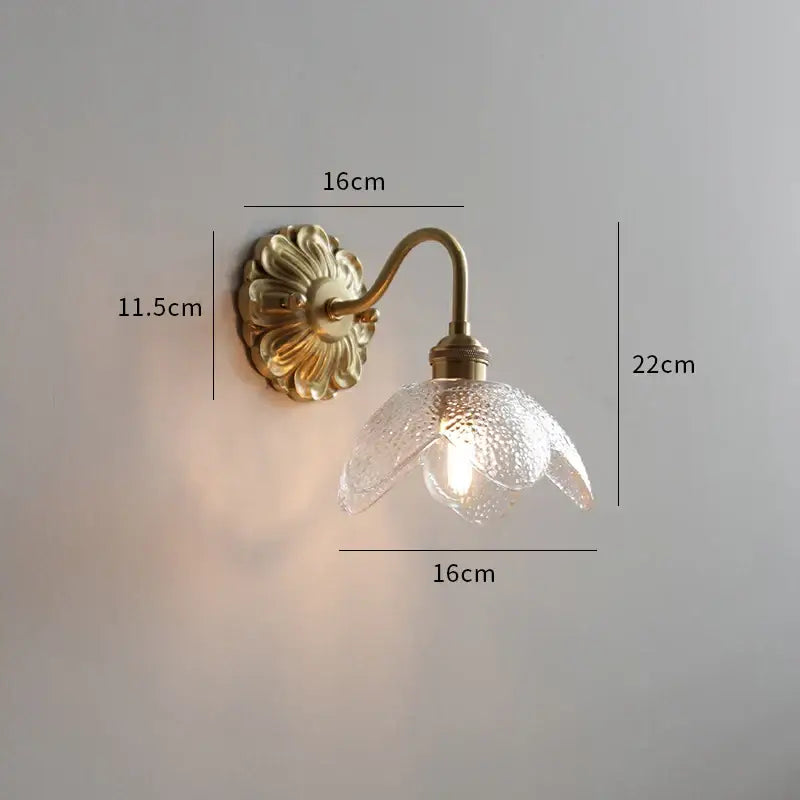 Antique Brass Glass Sconce