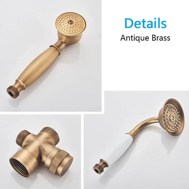 Brass Rainhead Handshower Set