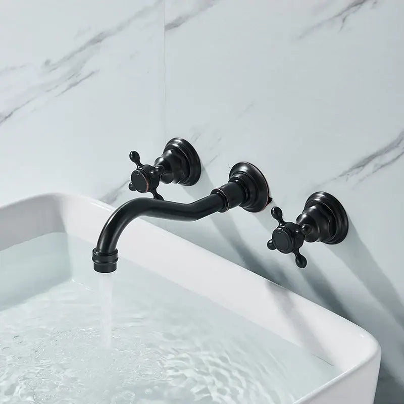 Antique Brass Basin Faucet Wall-Mounted