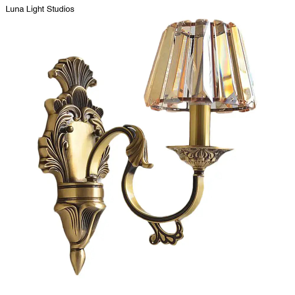 Brass Crystal Antique Wall Lamp