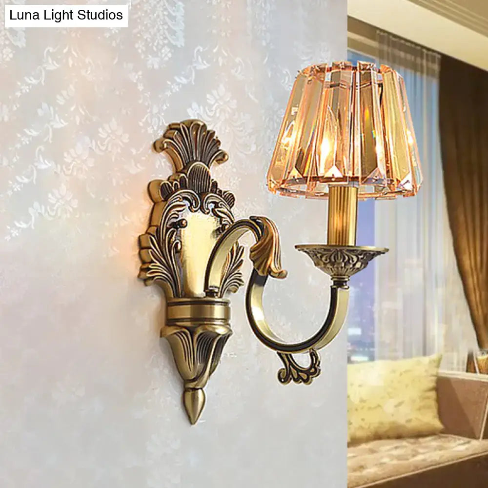 Brass Crystal Antique Wall Lamp