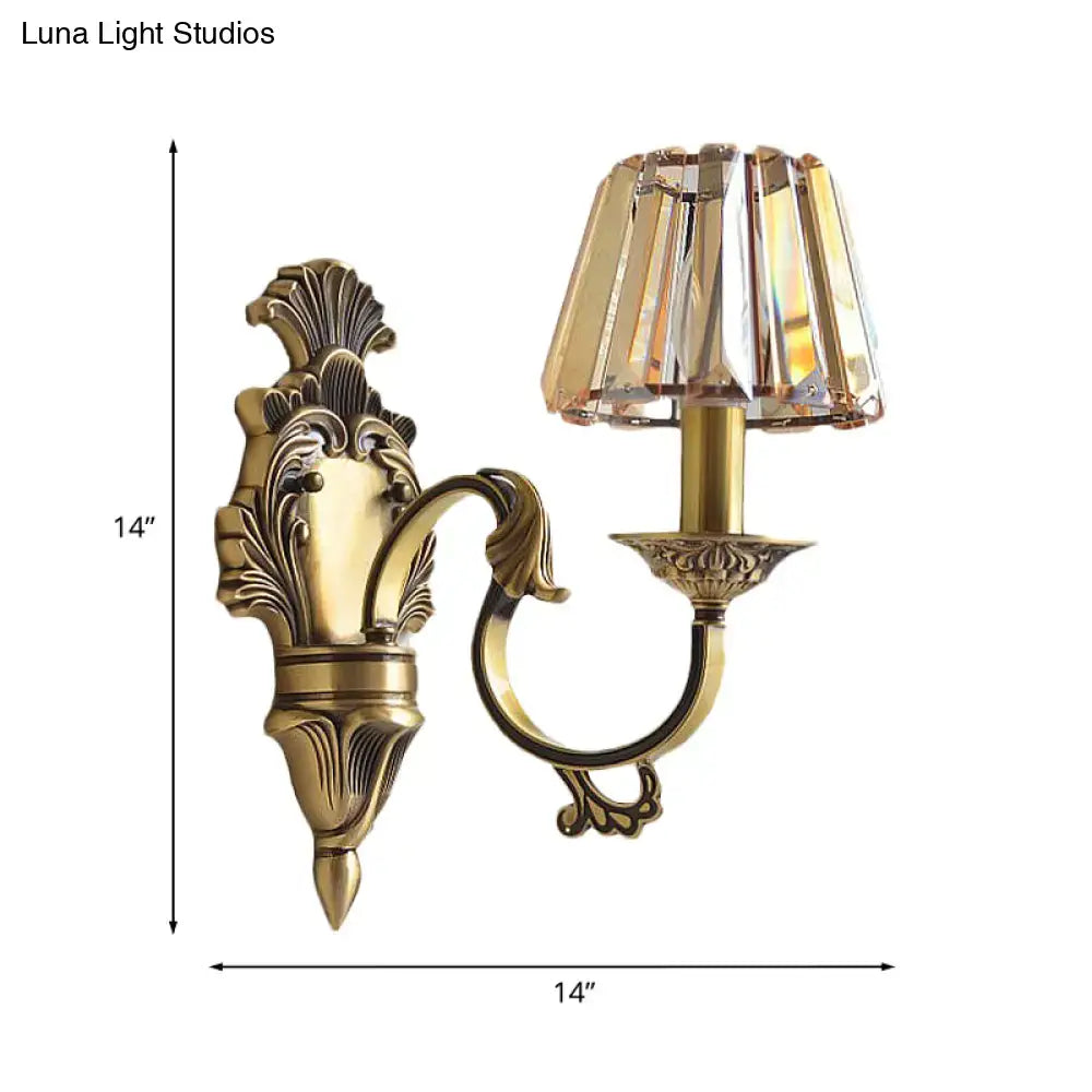 Brass Crystal Antique Wall Lamp