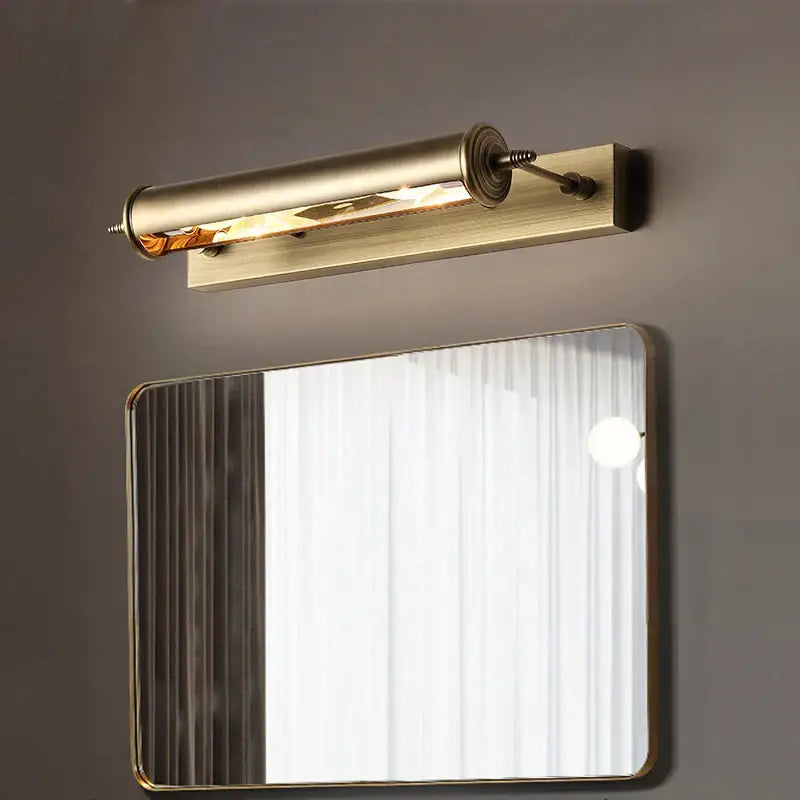 Bronze Glass Vanity Wall Lamp Vintage Style