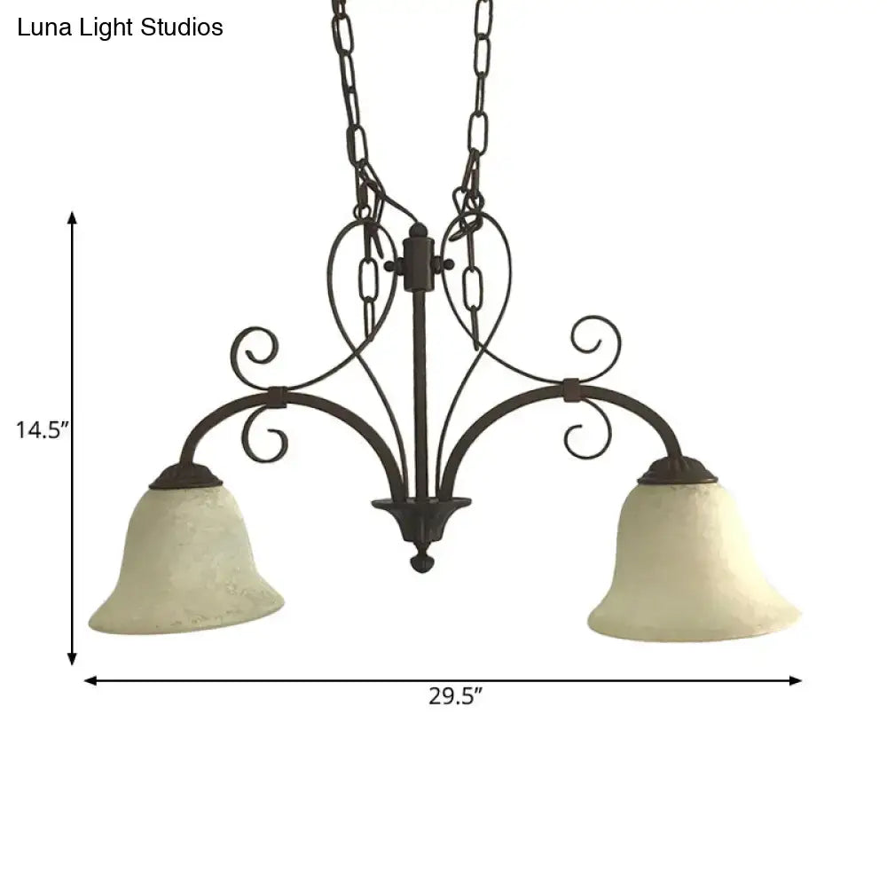 Bronze Glass Adjustable Height Pendant Light