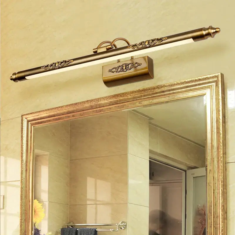 Bronze Scrollwork Mirror Lamp