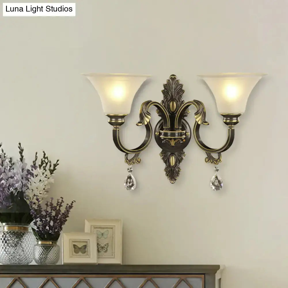 Bronze Crystal Warm Glow Wall Sconce