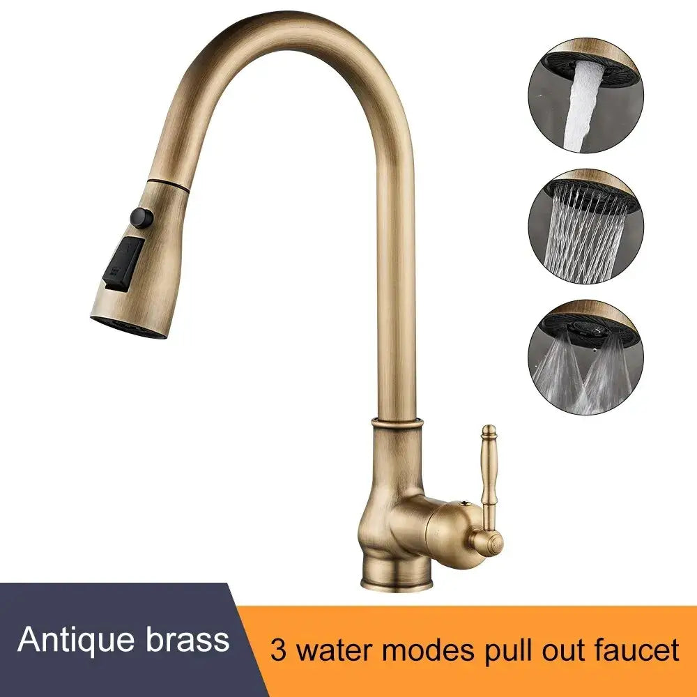 Bronze Pull-Down Kitchen Faucet