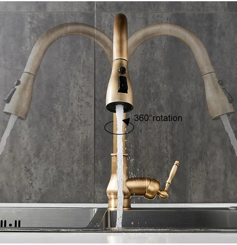 Bronze Pull-Down Kitchen Faucet