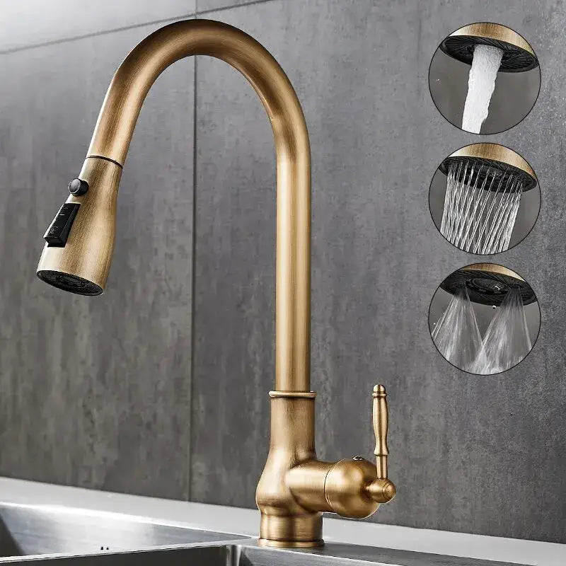 Bronze Pull-Down Kitchen Faucet