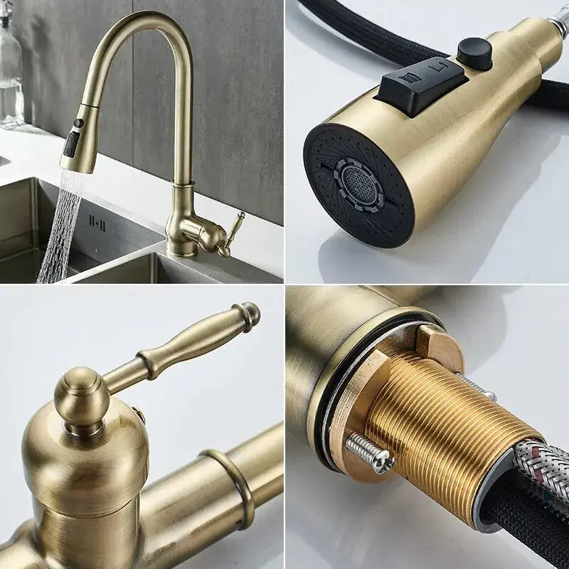 Bronze Pull-Down Kitchen Faucet