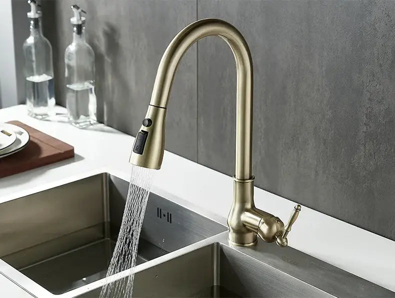Bronze Pull-Down Kitchen Faucet